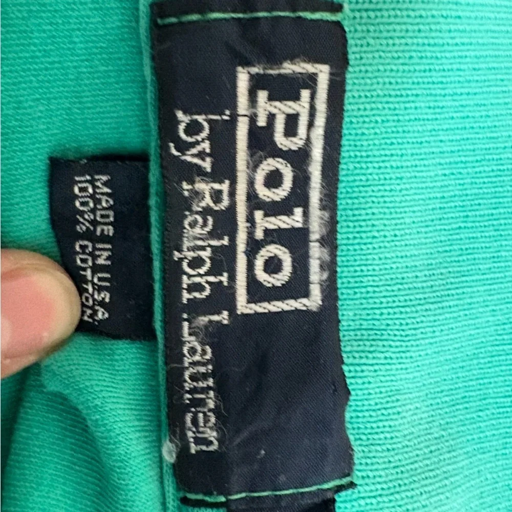 Polo Ralph Lauren Green Polo Shirt Sz L Made in‎ USA